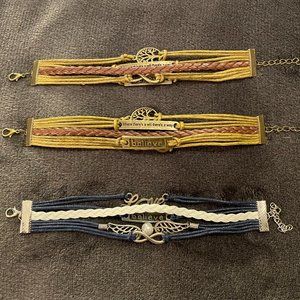 Leather and charm infinity bracelet(s)